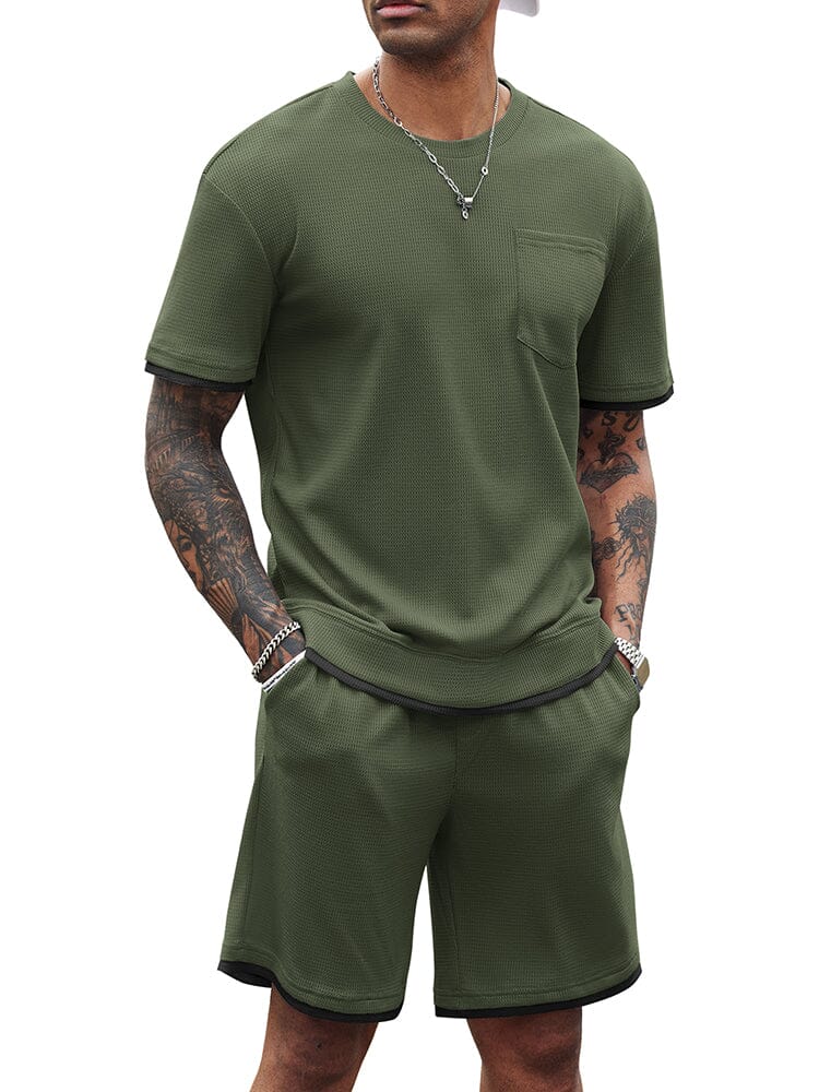 Athletisch Gym Kurz Ärmel Sport Set