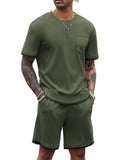 Athletisch Gym Kurz Ärmel Sport Set