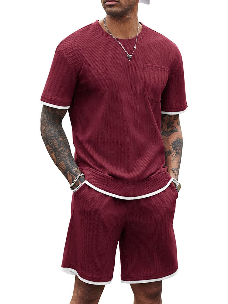 Athletisch Gym Kurz Ärmel Sport Set