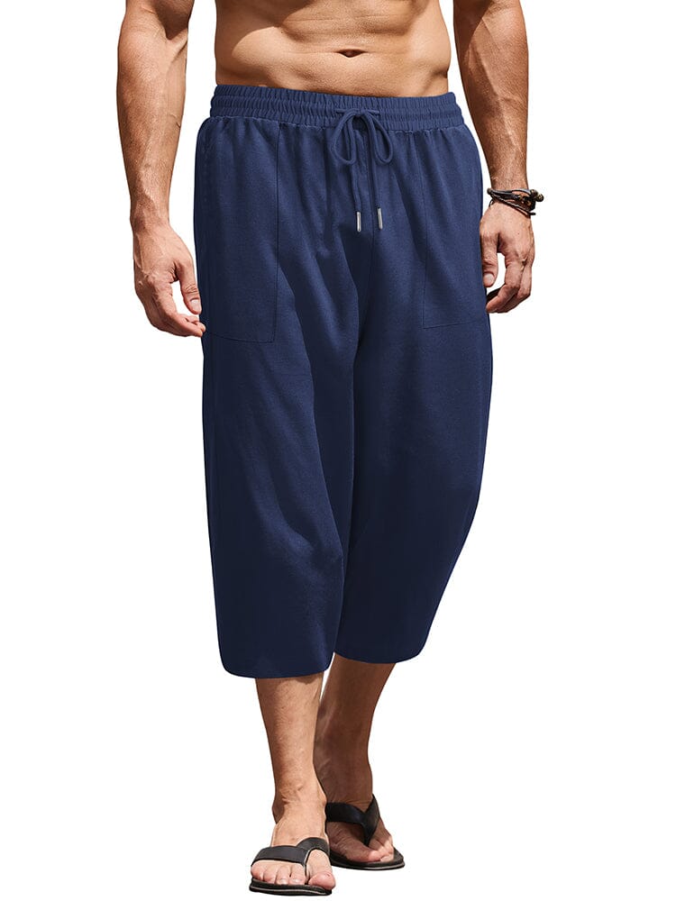 Casual Leinen 3/4 Strand Yoga Shorts
