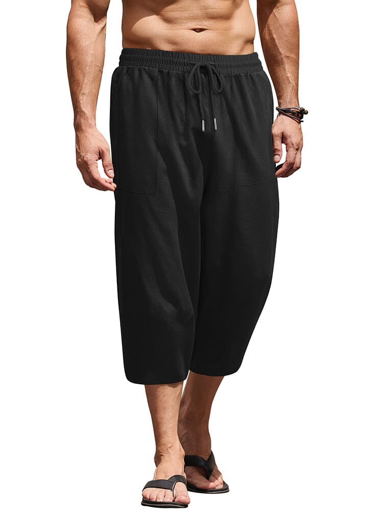 Casual Leinen 3/4 Strand Yoga Shorts