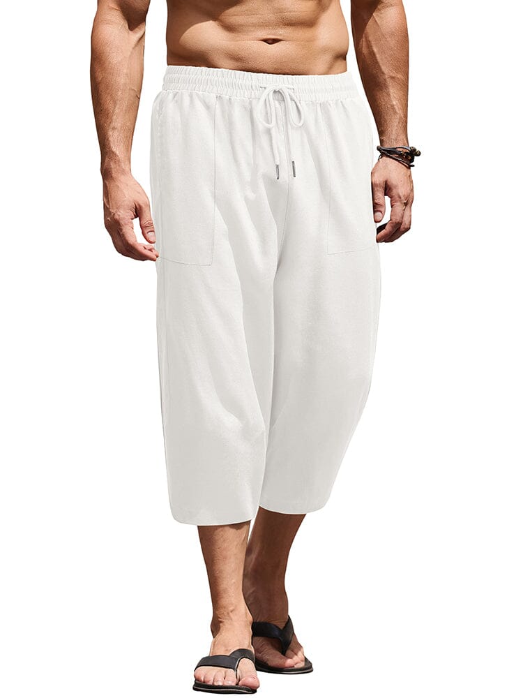 Casual Leinen 3/4 Strand Yoga Shorts