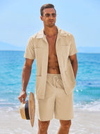 Casual Atmungsaktive Leinen Hemd Sets