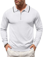 Klassisch Quarter Zip Polo Hemd