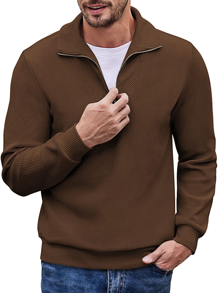 Casual Corduroy Polo Kragen Pullover (US Only)