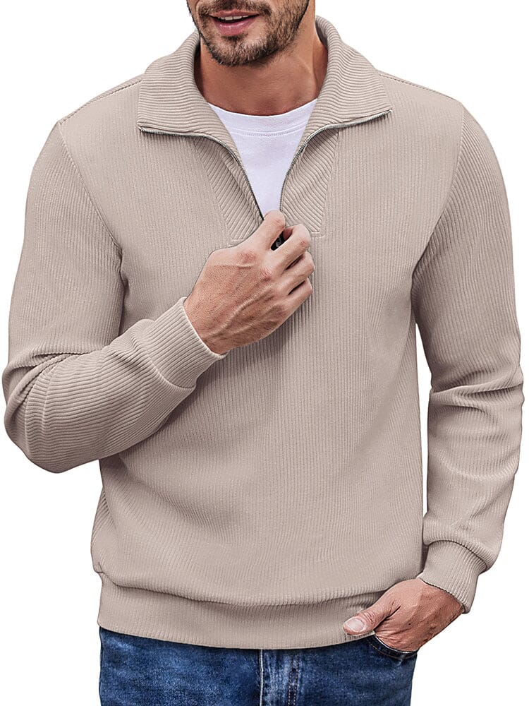 Casual Corduroy Polo Kragen Pullover (US Only)