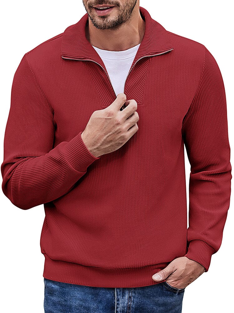Casual Corduroy Polo Kragen Pullover (US Only)