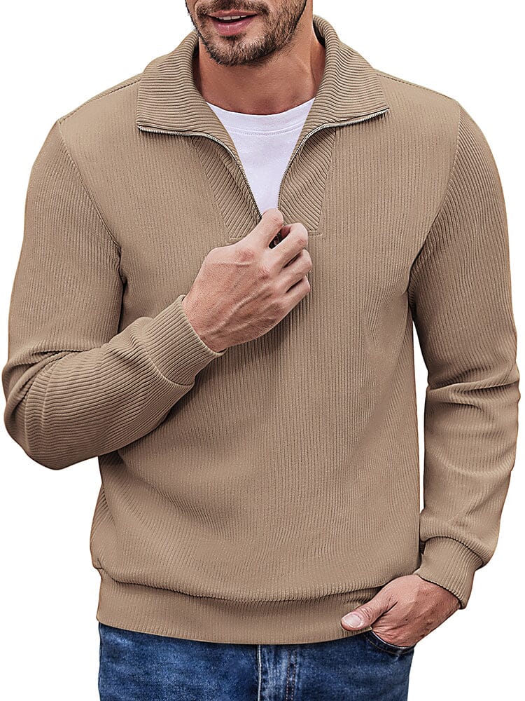 Casual Corduroy Polo Kragen Pullover (US Only)