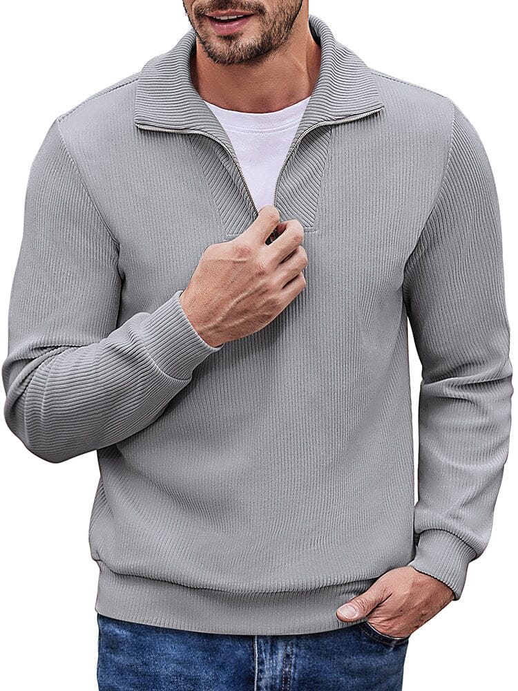 Casual Corduroy Polo Kragen Pullover (US Only)