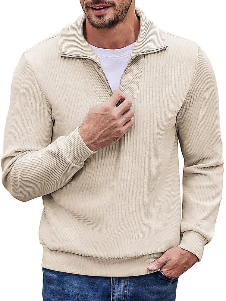 Casual Corduroy Polo Kragen Pullover (US Only)