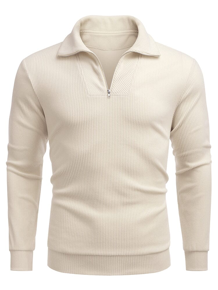 Casual Corduroy Polo Kragen Pullover (US Only)
