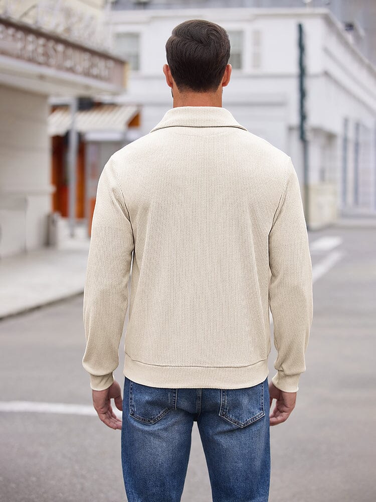 Casual Corduroy Polo Kragen Pullover (US Only)