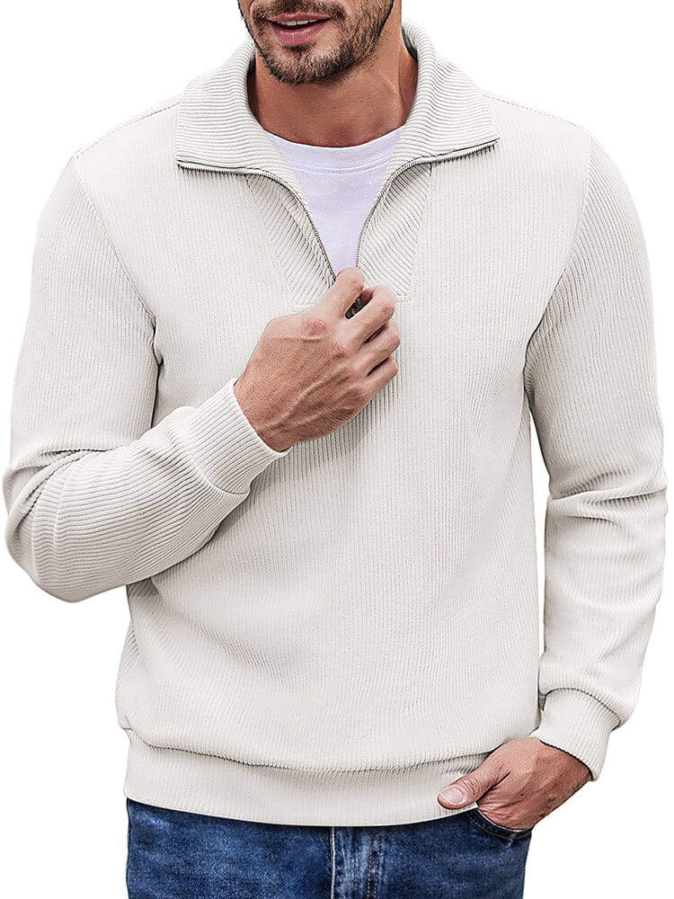 Casual Corduroy Polo Kragen Pullover (US Only)