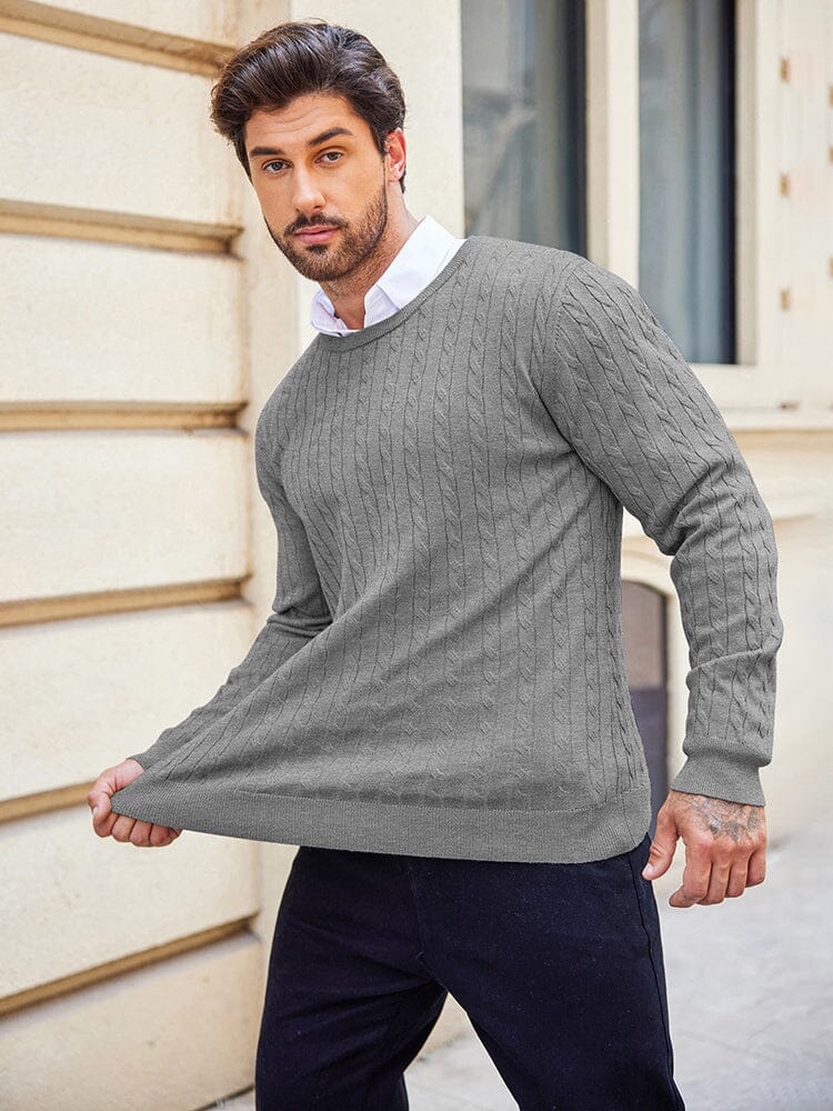Klassisch Cable Strick Pullover
