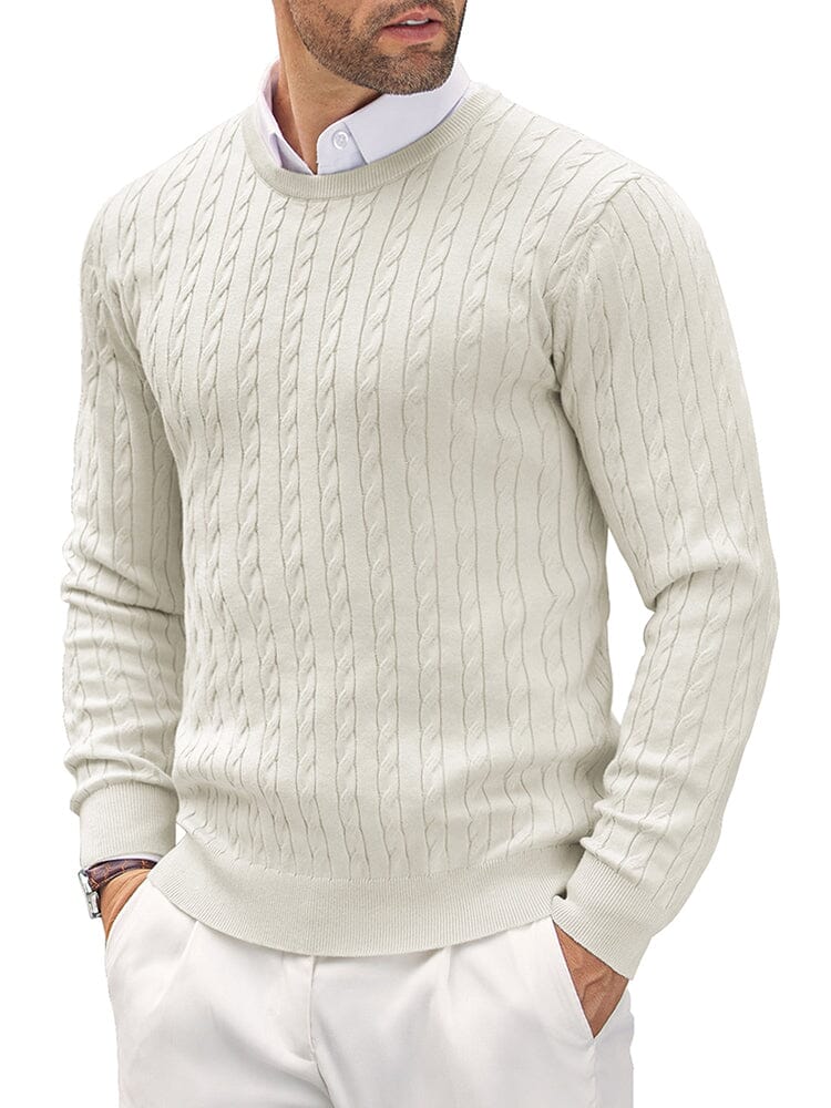 Klassisch Cable Strick Pullover