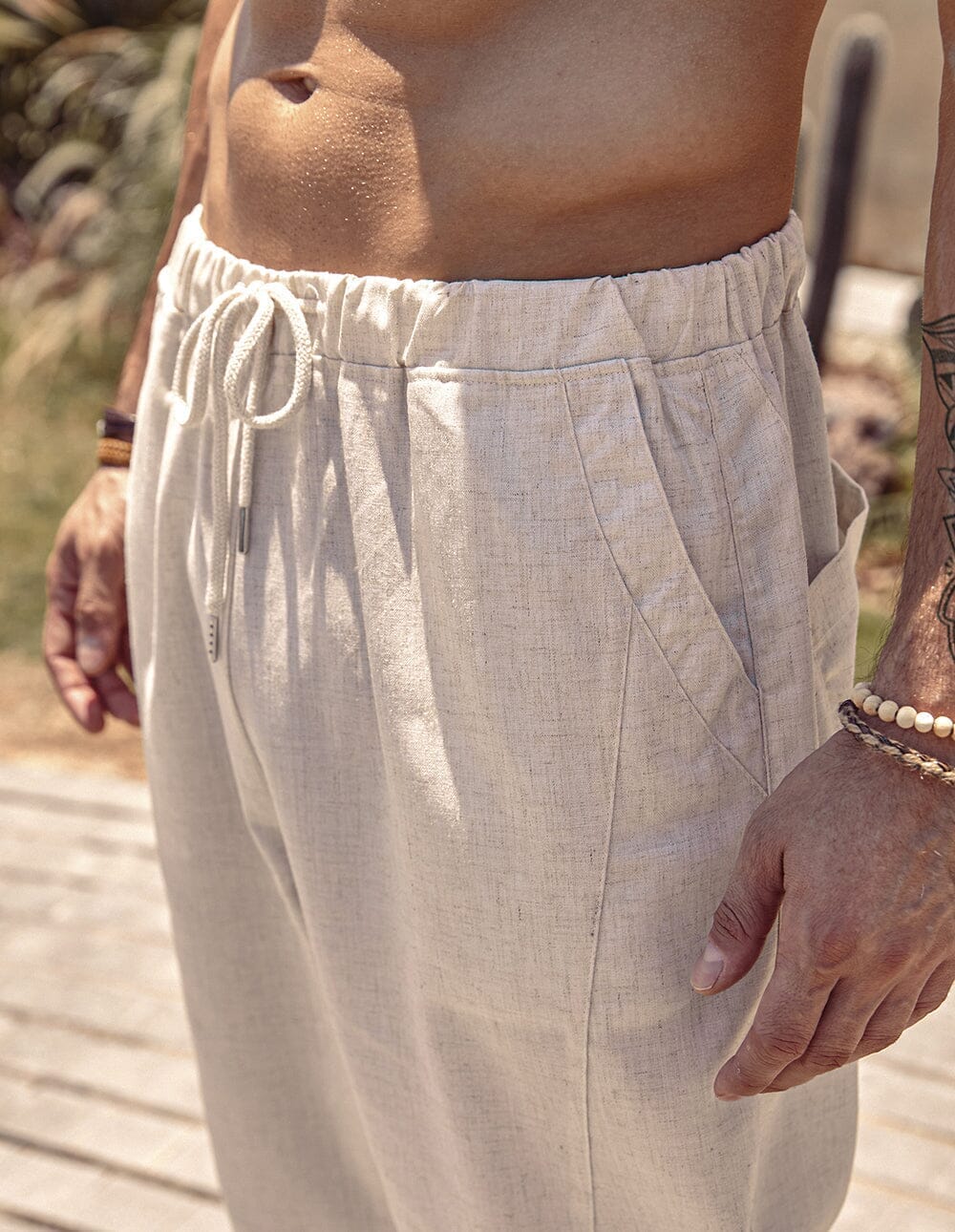 Leinen Stil Strand Hose