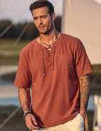 Casual Leinen Stil V Neck Hemden (US Only)