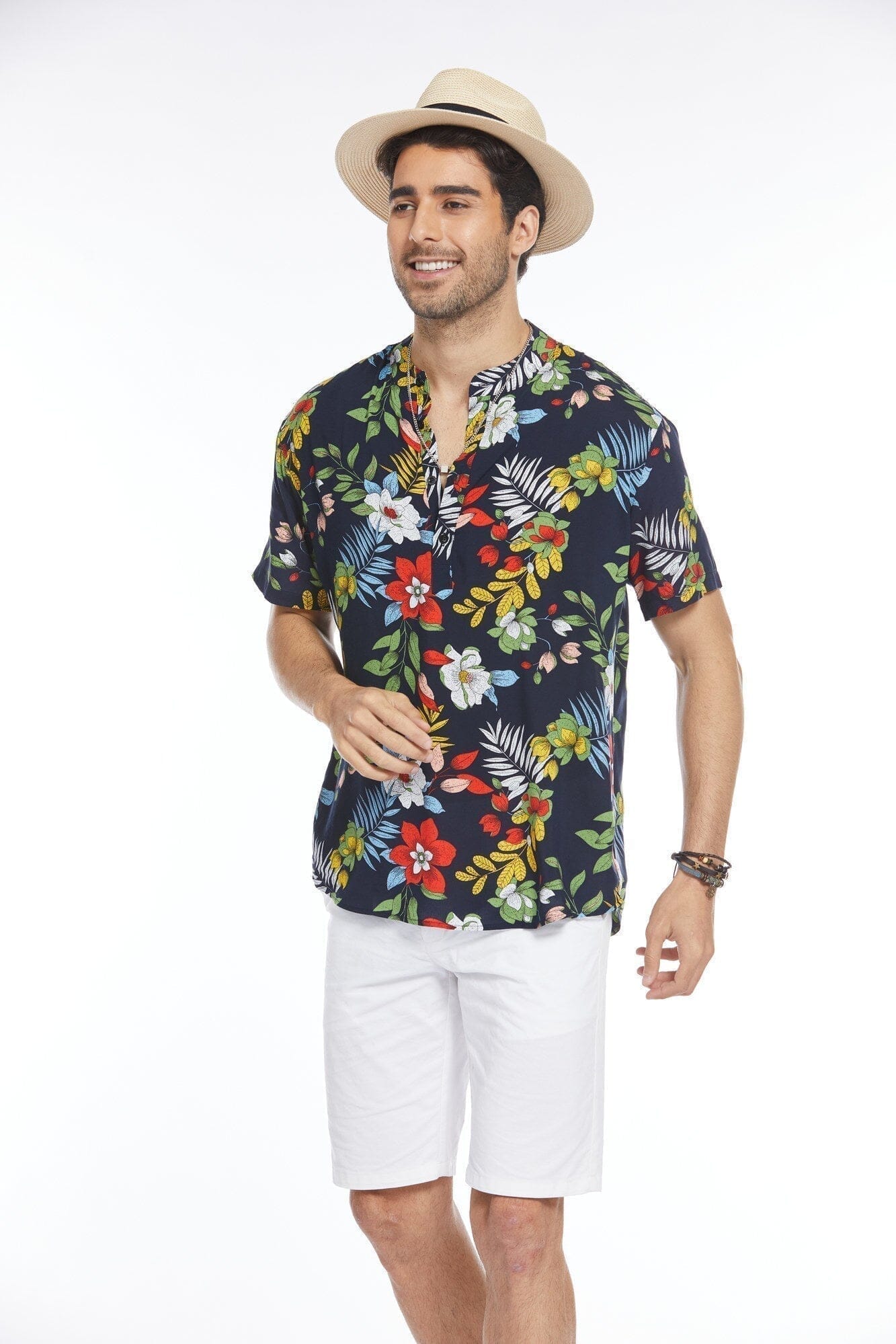 Blumen Henley Hemd