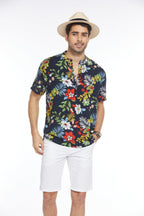 Blumen Henley Hemd