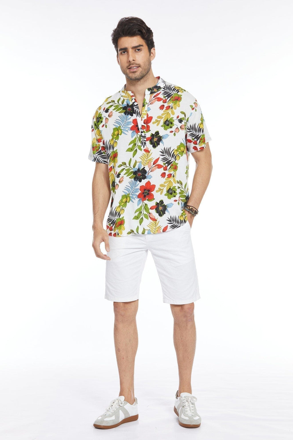 Blumen Henley Hemd