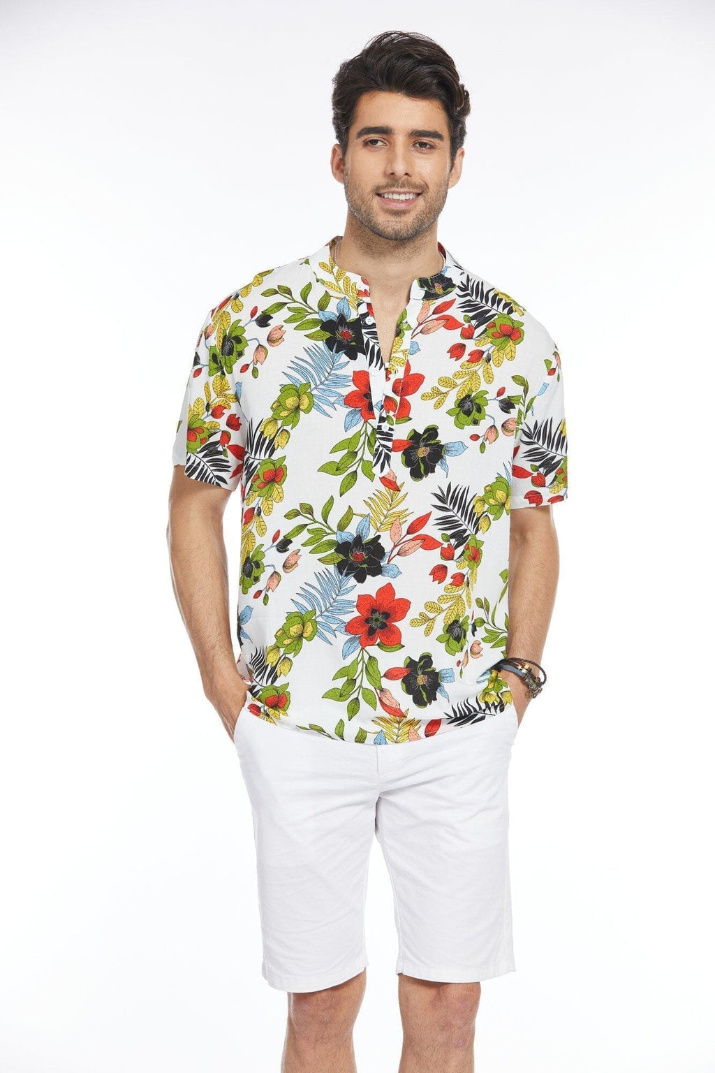 Blumen Henley Hemd