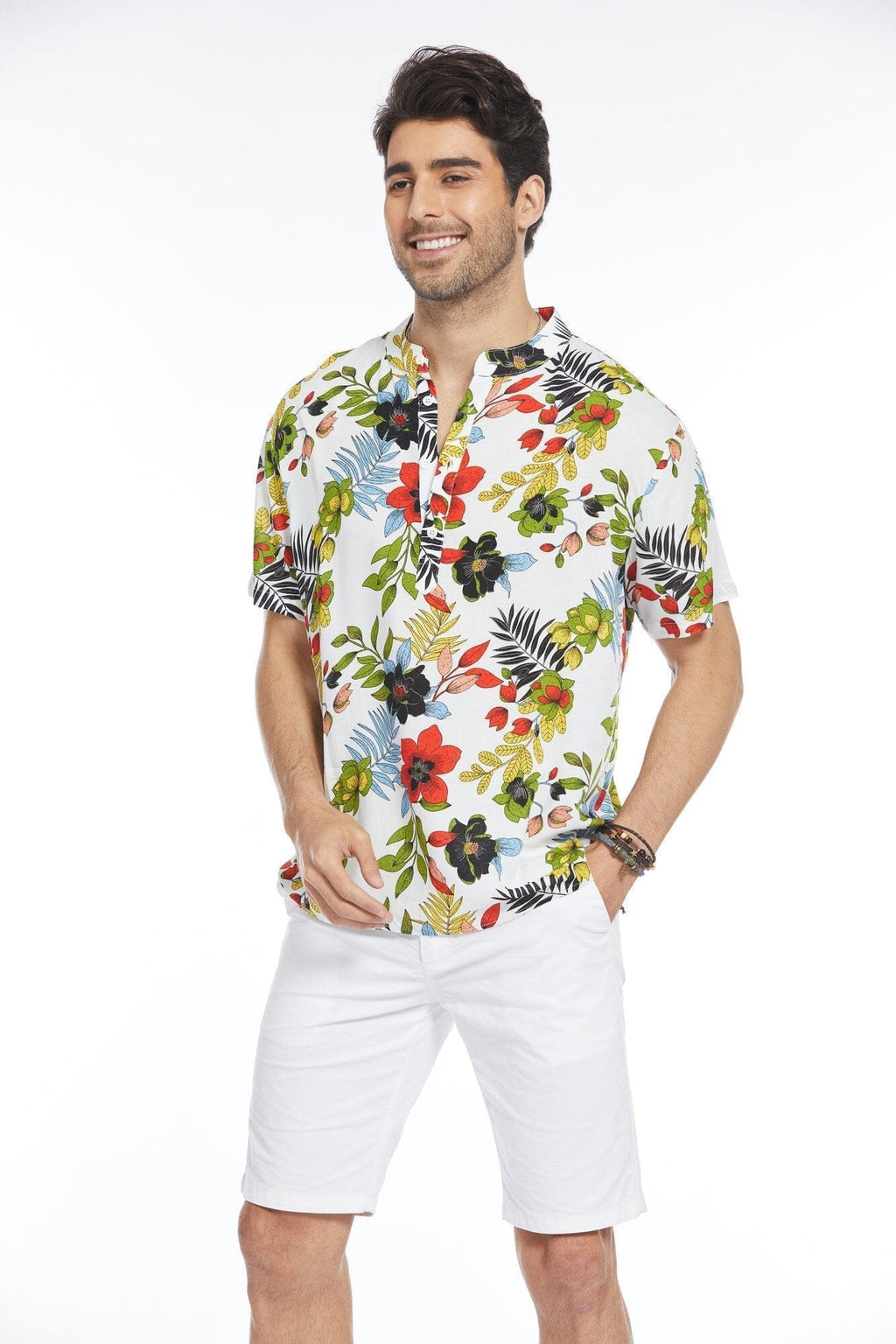 Blumen Henley Hemd