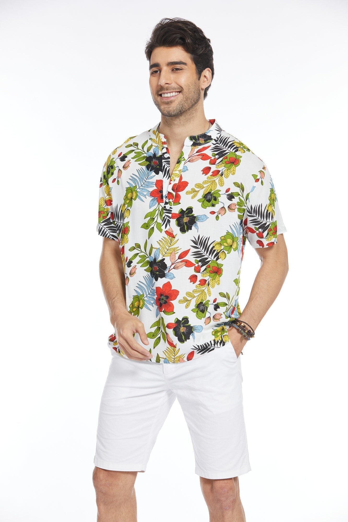 Blumen Henley Hemd