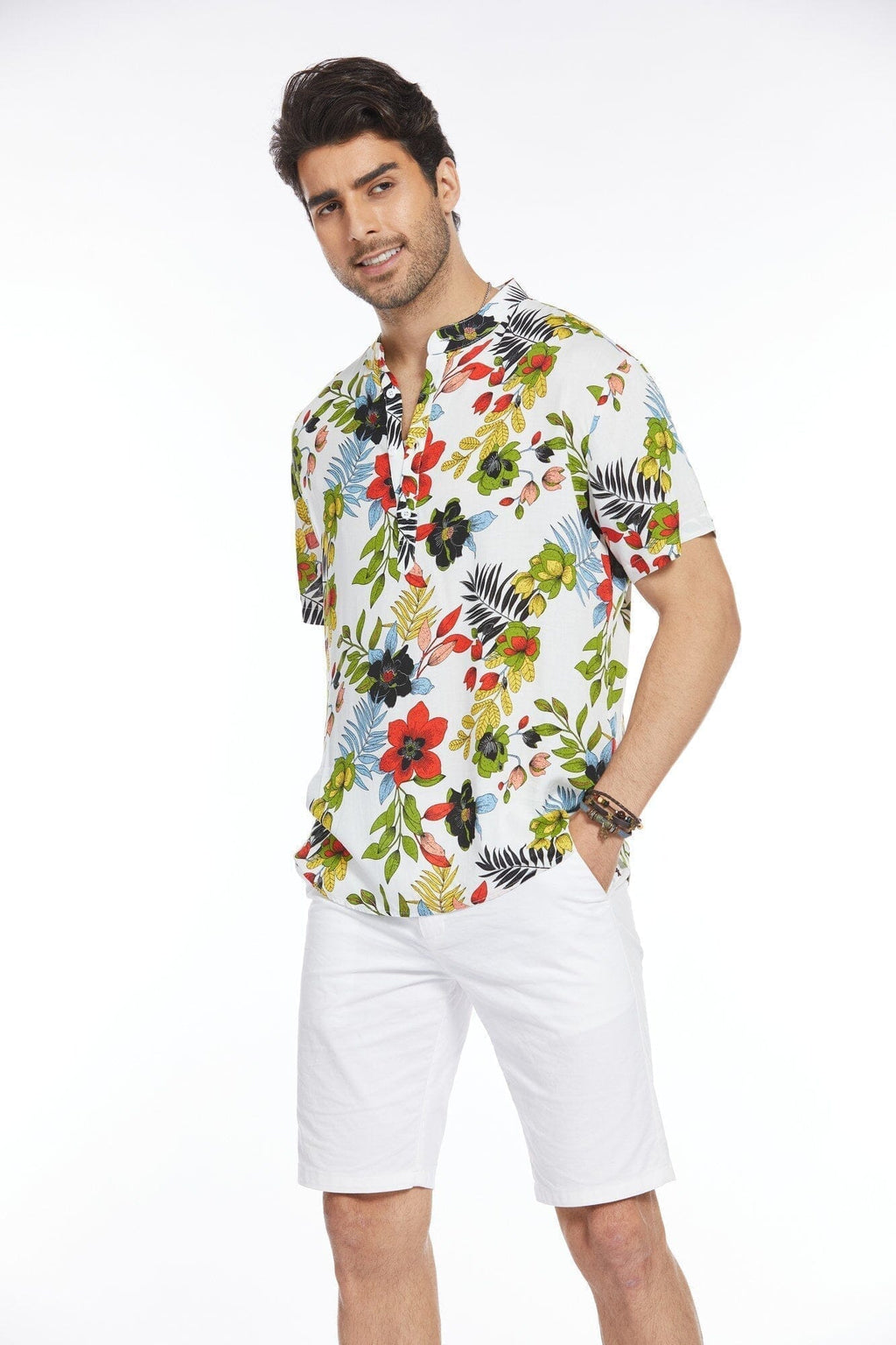 Blumen Henley Hemd
