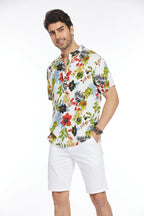 Blumen Henley Hemd