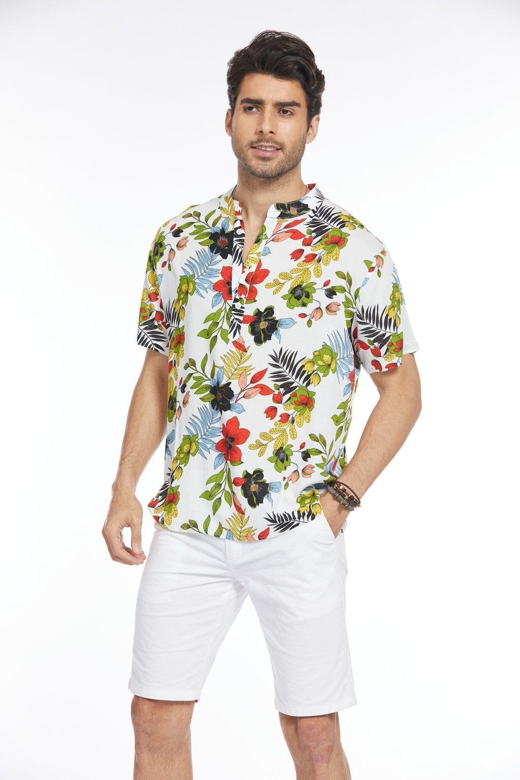 Blumen Henley Hemd