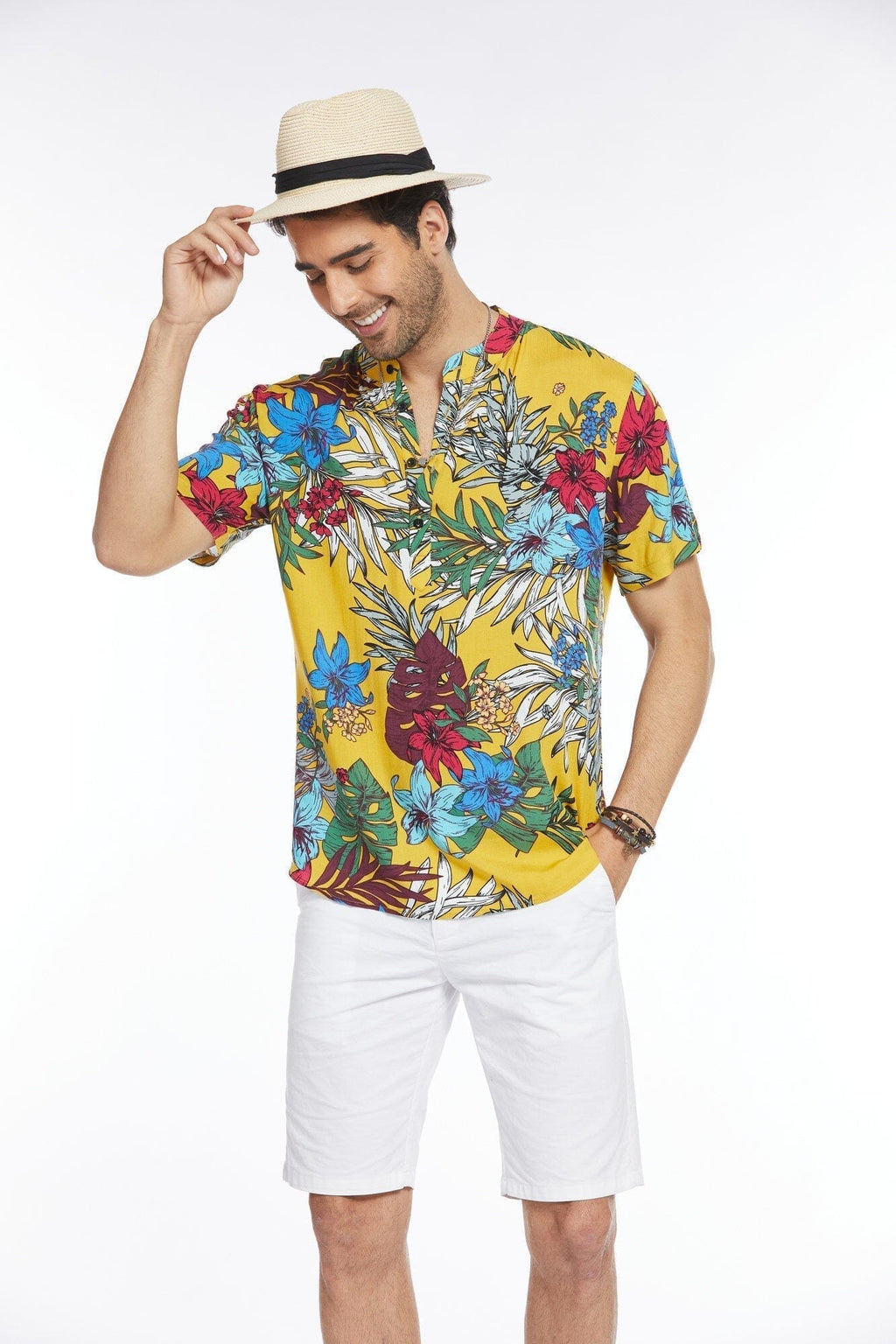 Blumen Henley Hemd