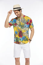 Blumen Henley Hemd