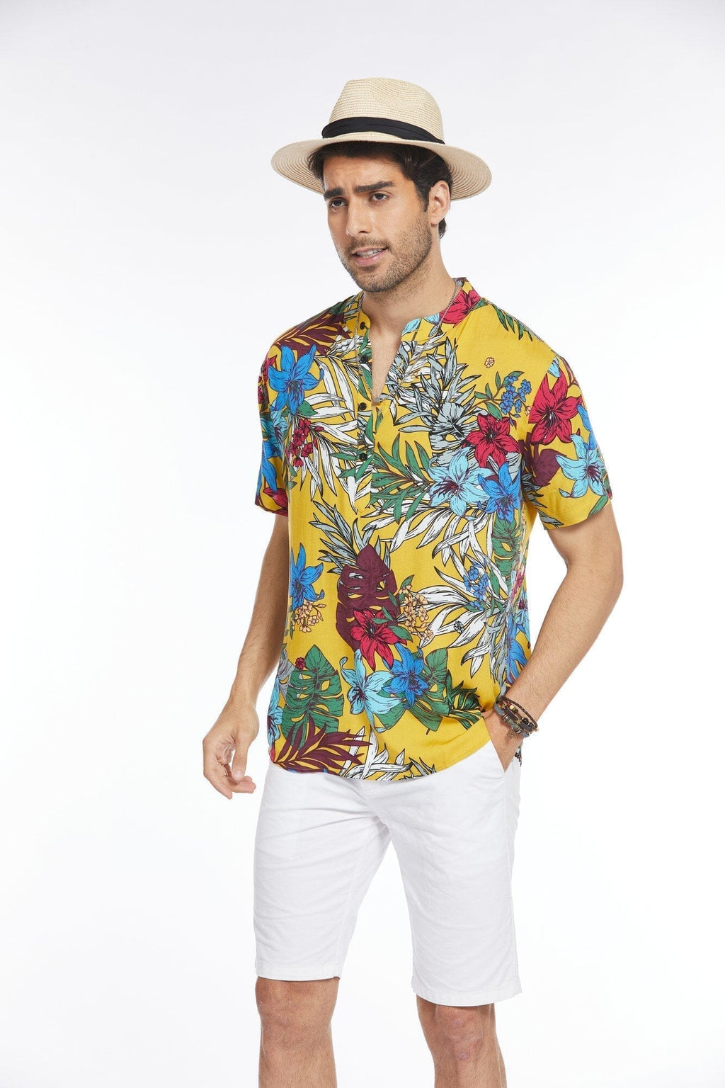 Blumen Henley Hemd