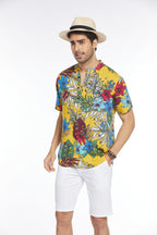 Blumen Henley Hemd