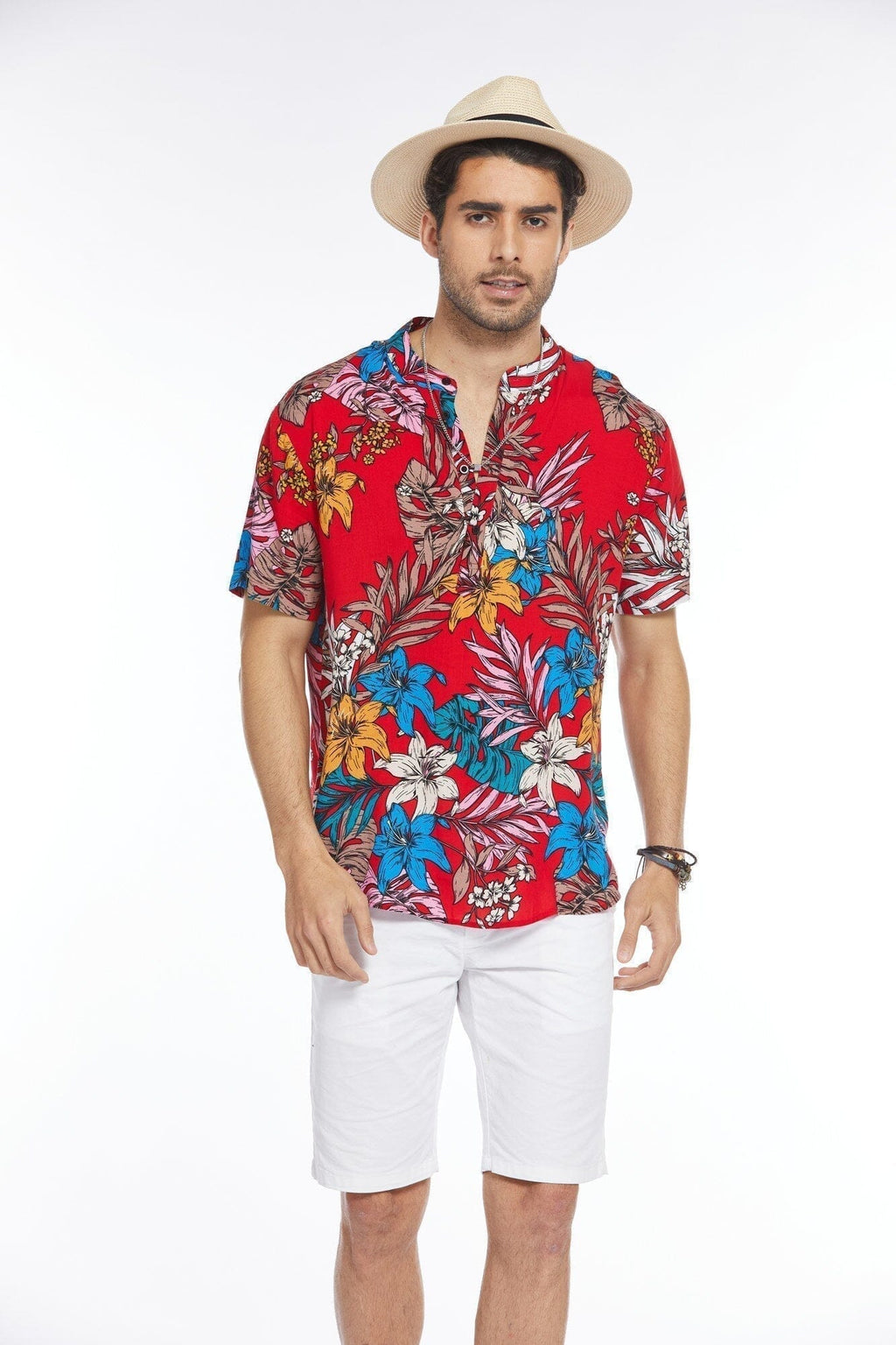 Blumen Henley Hemd