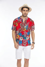 Blumen Henley Hemd
