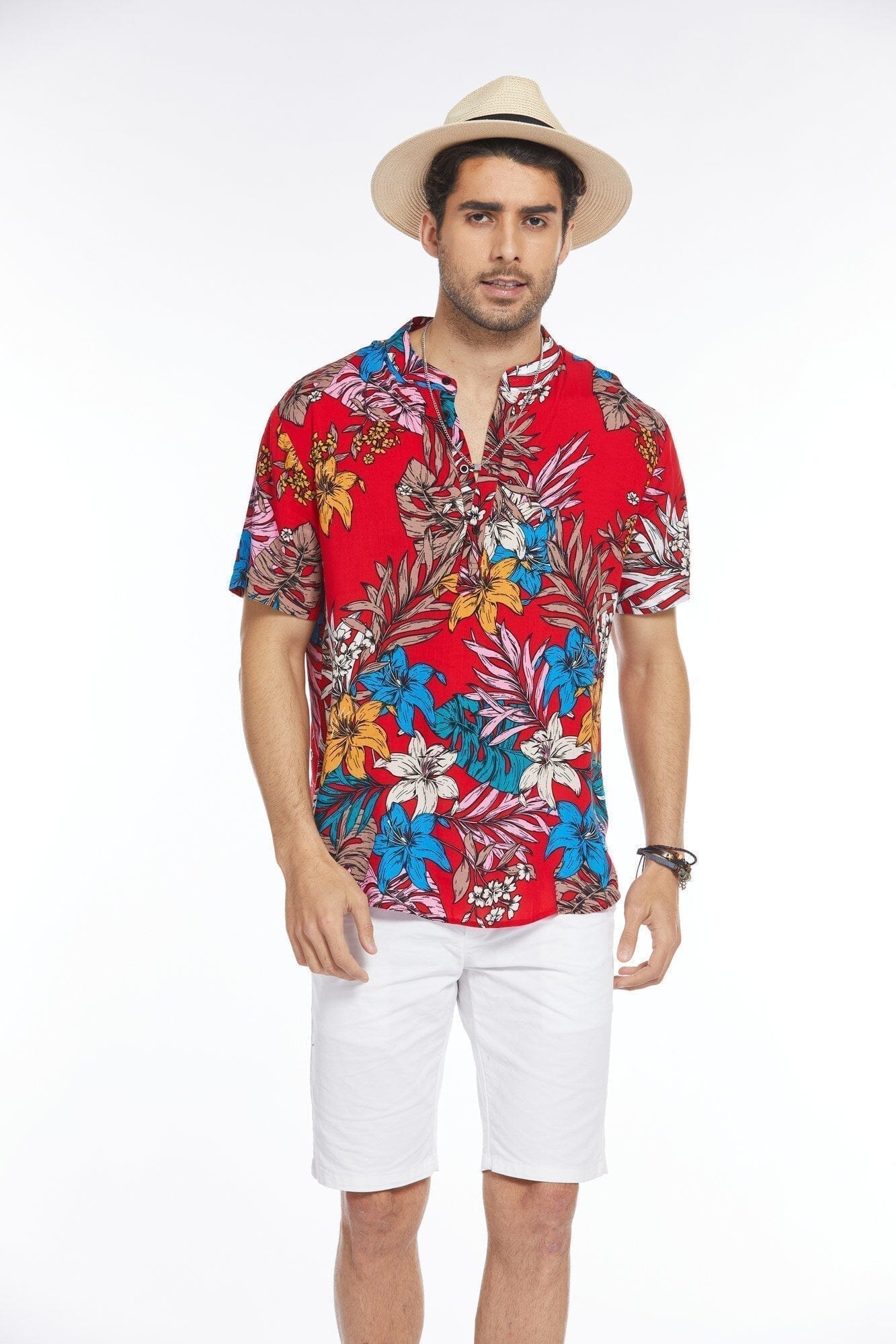 Blumen Henley Hemd