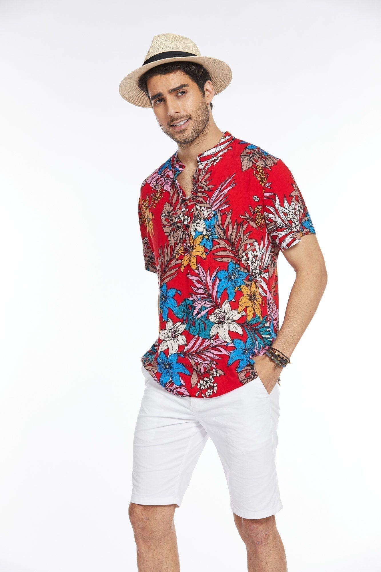 Blumen Henley Hemd