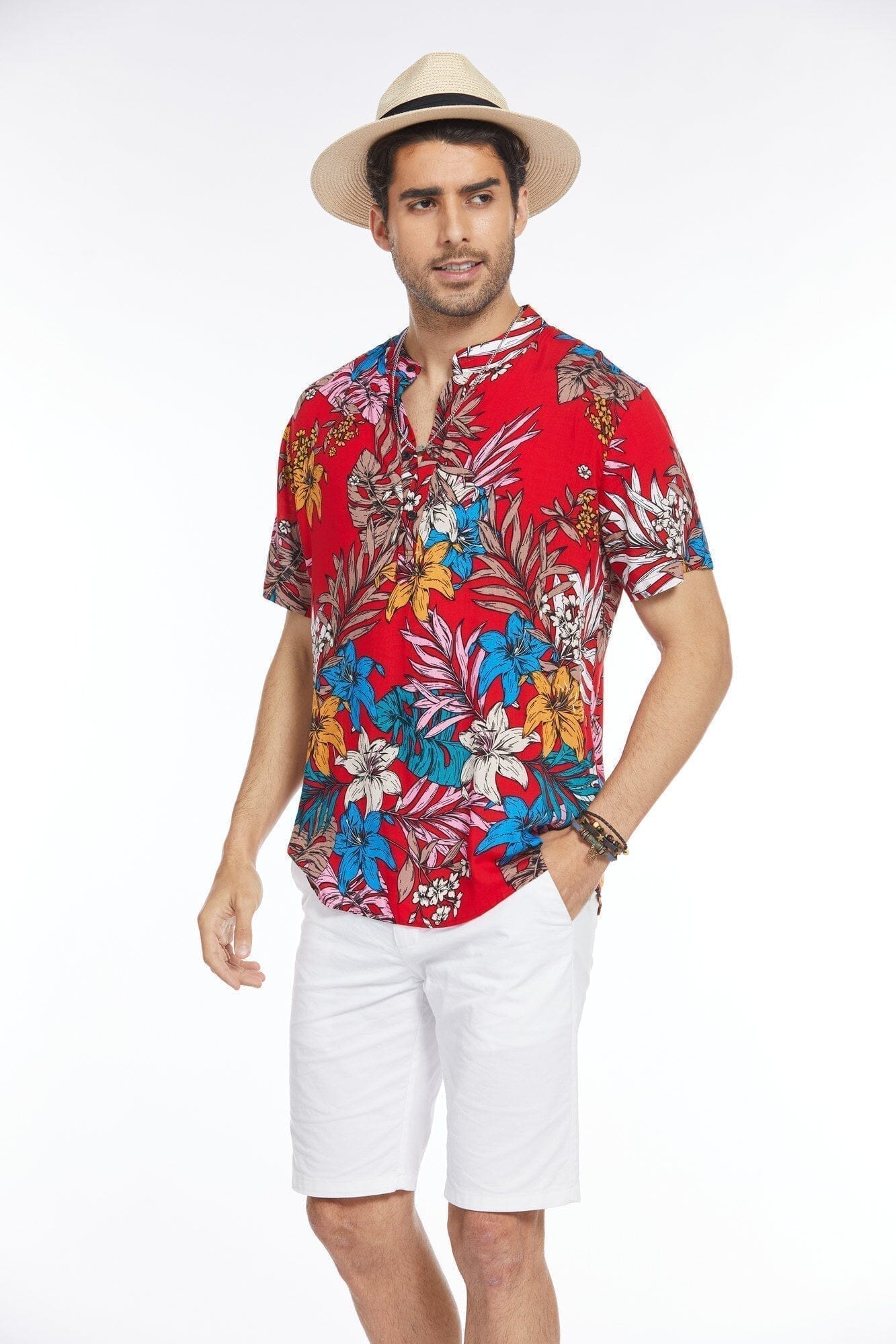 Blumen Henley Hemd