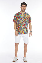 Blumen Henley Hemd
