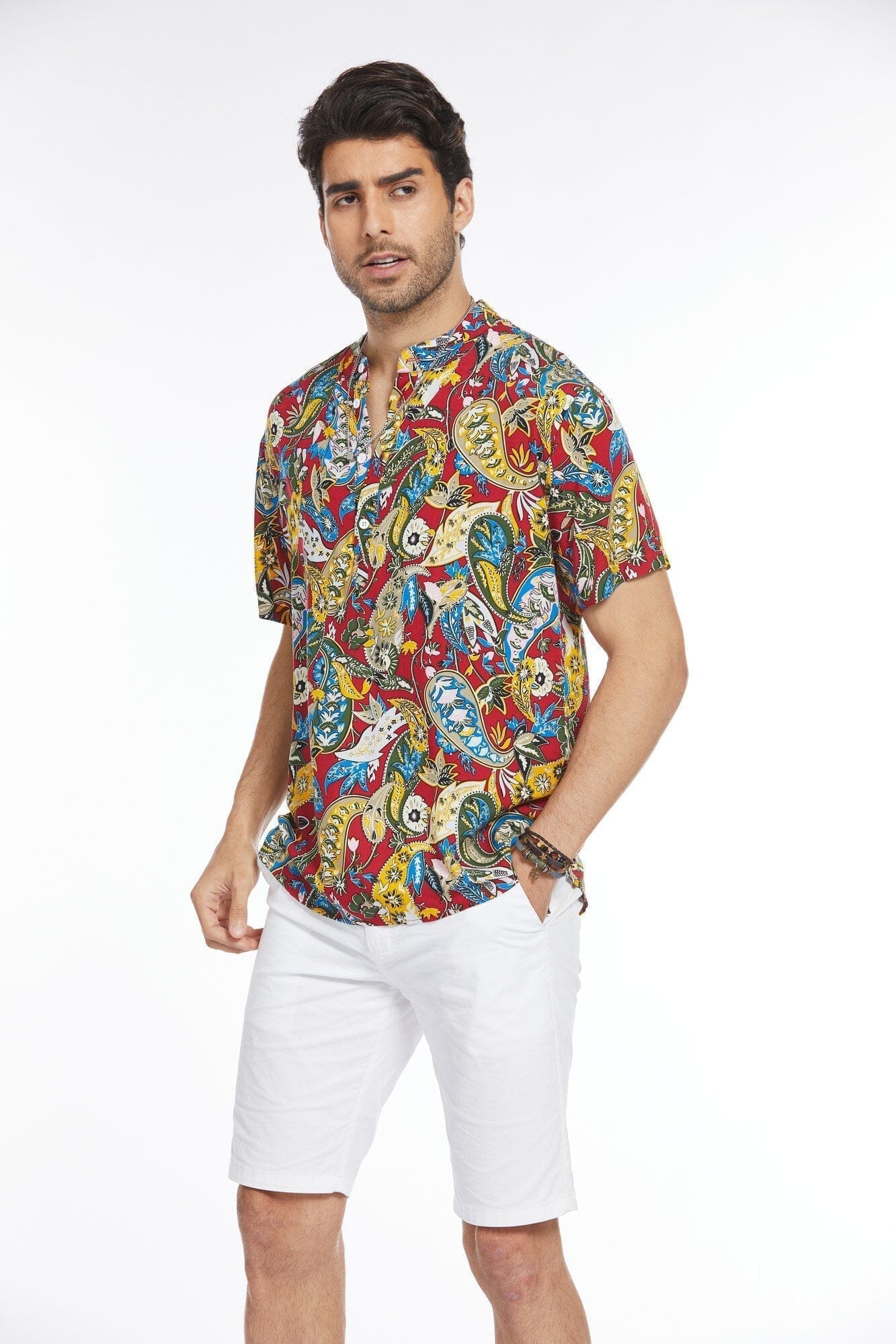 Blumen Henley Hemd
