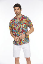 Blumen Henley Hemd