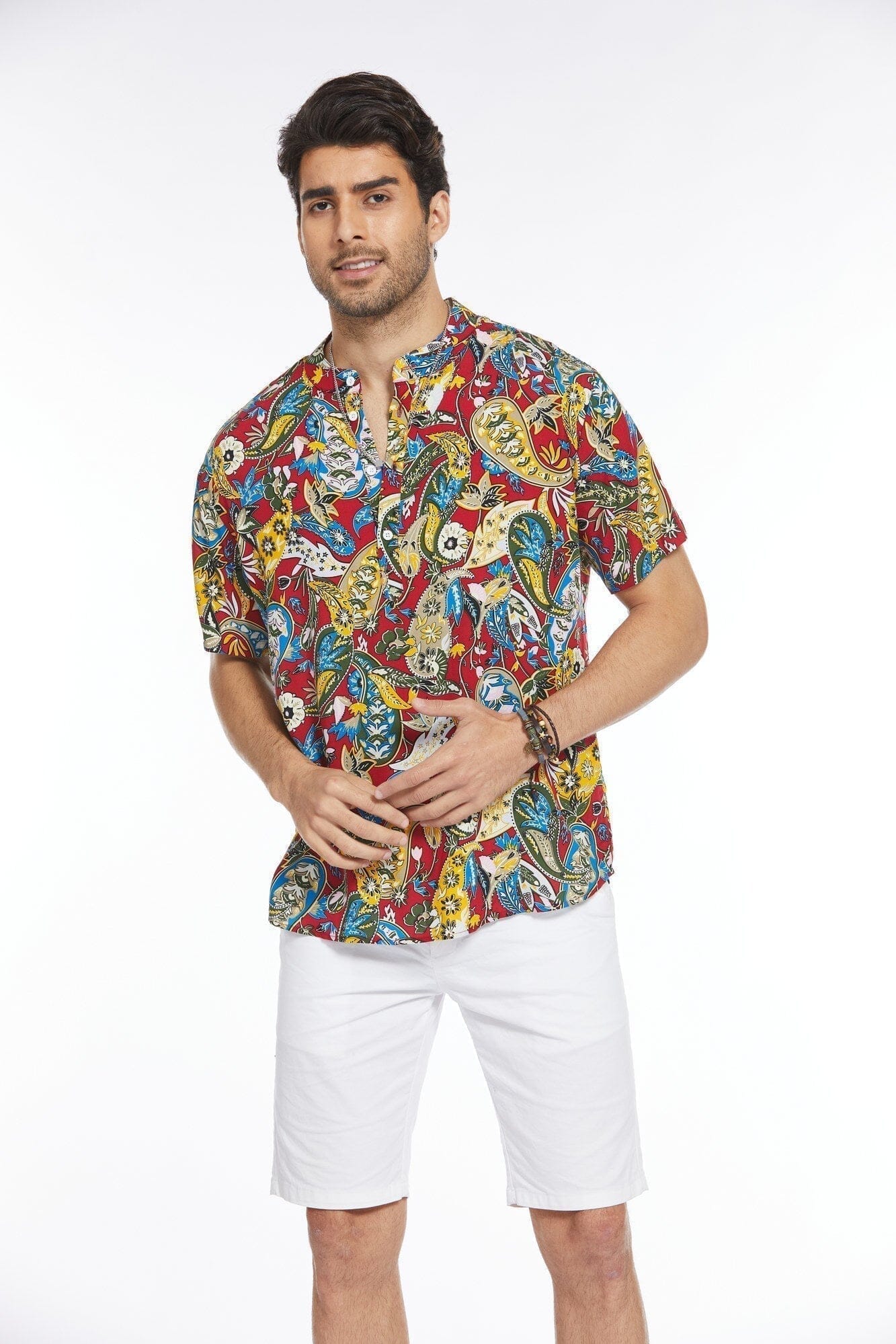 Blumen Henley Hemd
