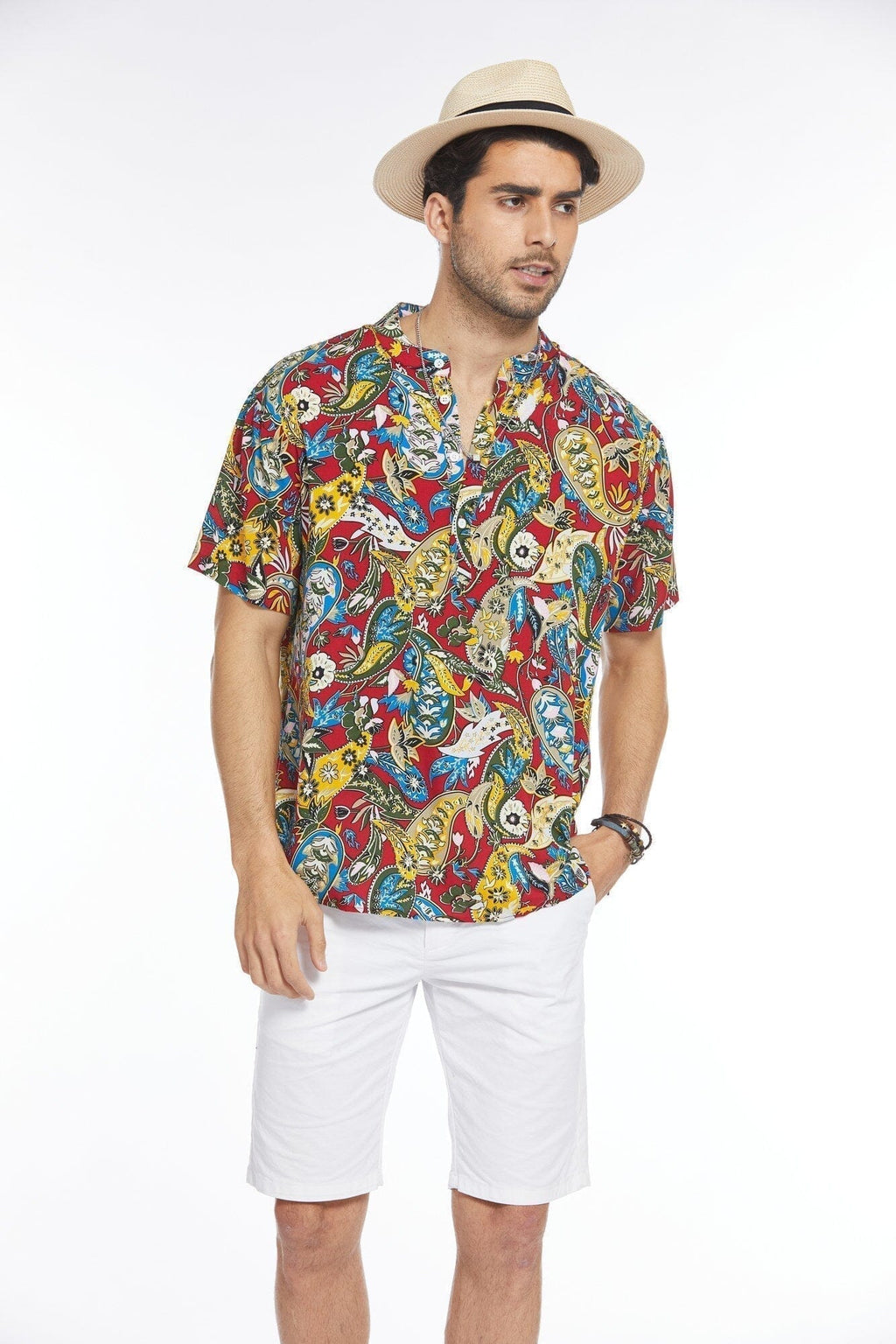 Blumen Henley Hemd