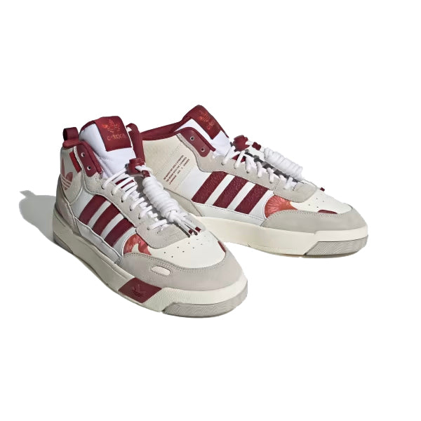 Adidas Post Up Schuhe Weiß und Bordeaux Herren Stil Basket Retro