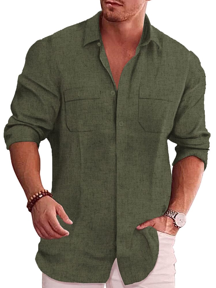 Casual Leinen Blend Hemd
