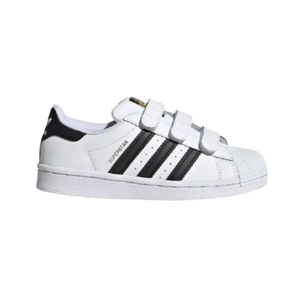Adidas Superstar Kinder Weiß mit Strisce Schwarz Sneaker Casual