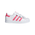 Adidas Superstar Kinder Weiß mit Strisce Rosa Schuhe Casual