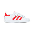 Adidas Superstar Kinder Weiß mit Strisce Rot Schuhe Casual
