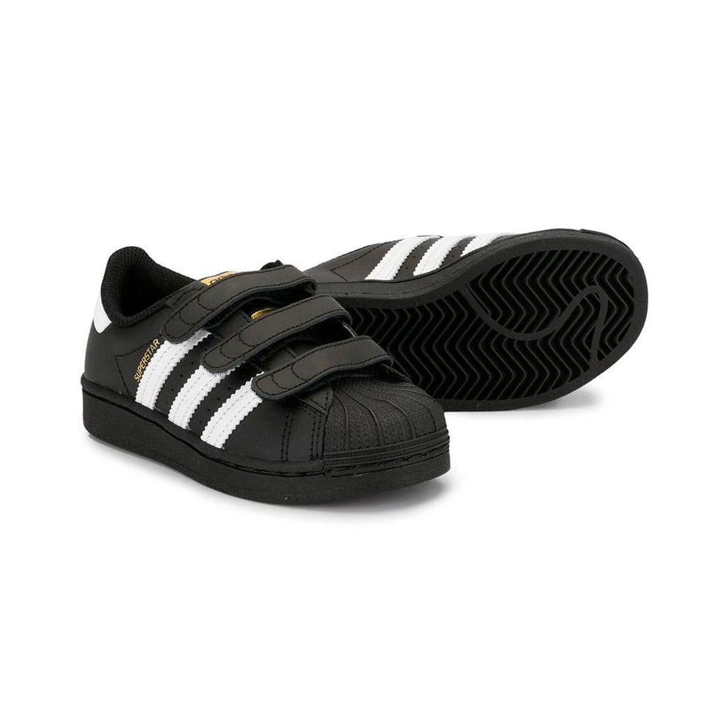 Adidas Superstar Kinder Schwarz mit Strisce Weiß Schuhe Casual